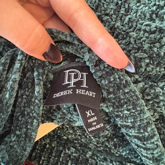 Derek Heart teal chenille sweater - Picture 5 of 6